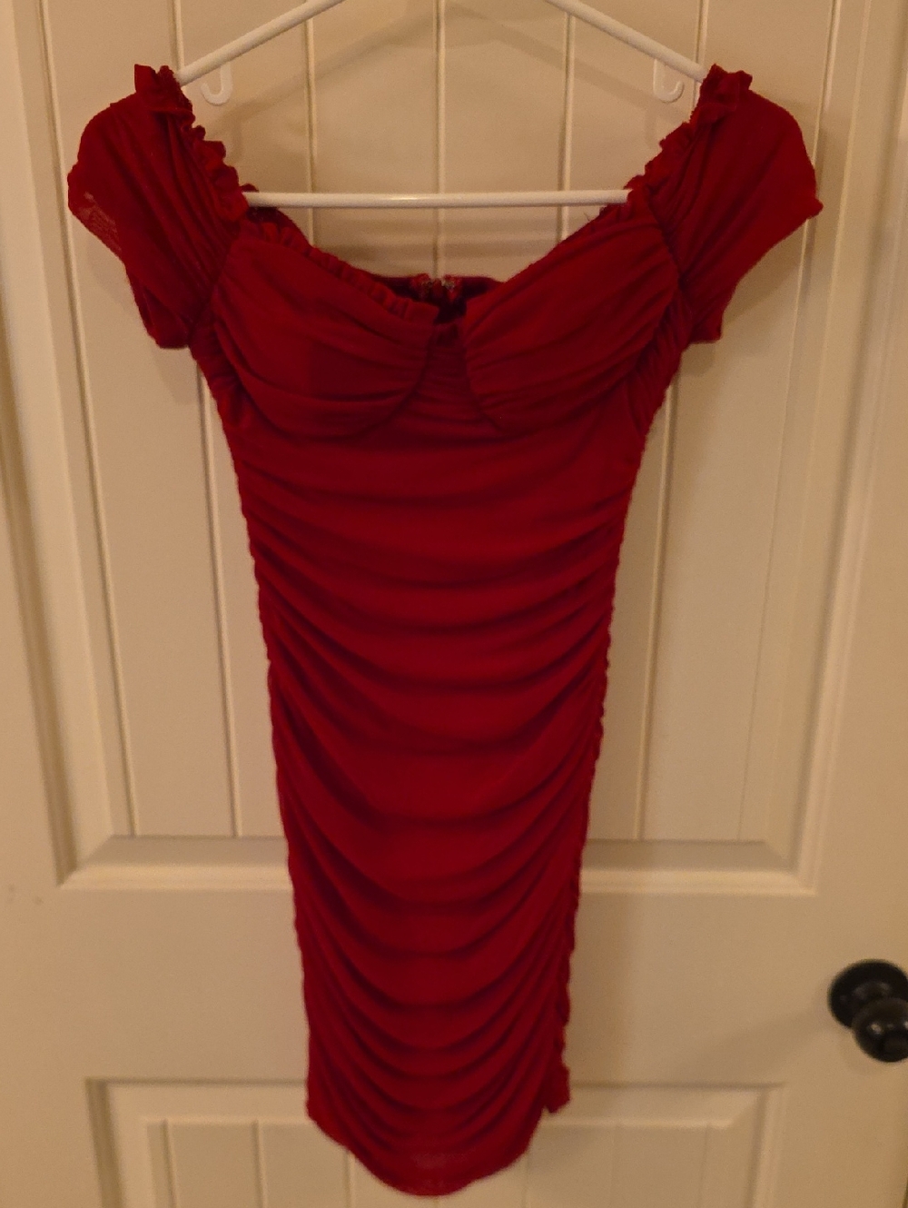 Windsor Red One-Shoulder Ruched Bodycon Dress